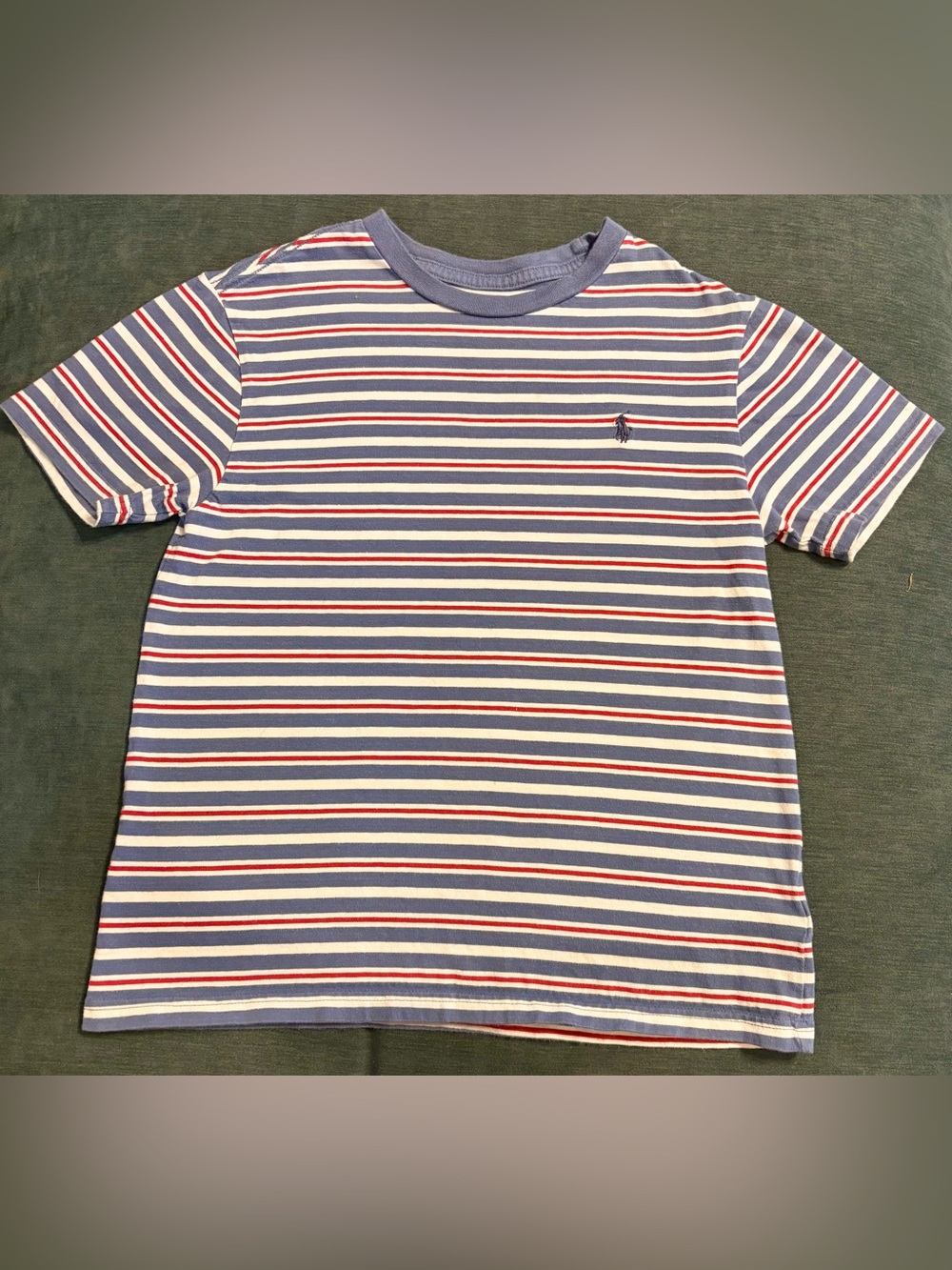 Polo by Ralph Lauren Blue, White & Red Striped Short-Sleeve Tee